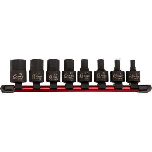 Sunex 3645 3/8-Inch Drive Metric Stubby Impact Hex Driver Set, 8-Piece by Sunex
