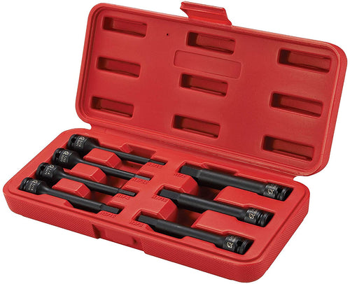 Sunex 3547 3/8" Drive Extended Length SAE Impact Hex Driver Set. 7-Piece