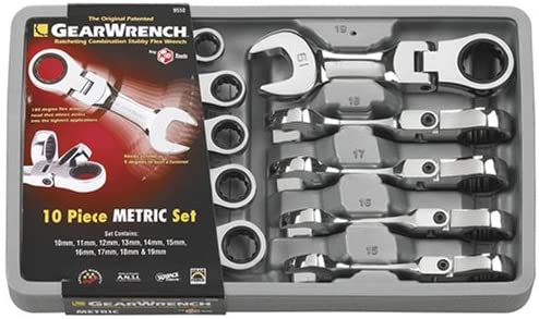 Professional Stubby Flex Head Metric Ratcheting Combination Wrench