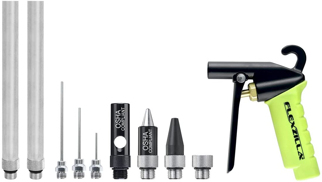 Flexzilla X1 10 Piece Blow Gun Kit. Quiet-Flo Tip. Xtreme-Flo Tip. Rub –  MPR Tools  Equipment