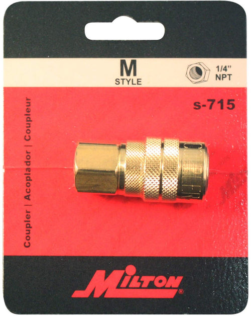 Milton S-715 1/4" FNPT Female M-Style KWIK-CHANGE Coupler - MPR Tools & Equipment