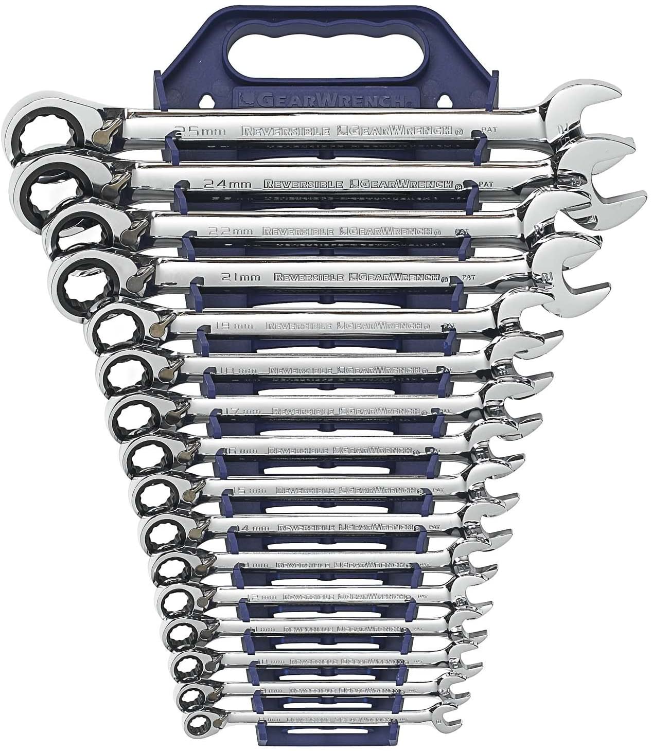 GearWrench 9602 16-Piece Reversible Combination Ratcheting Wrench Set.  Metric