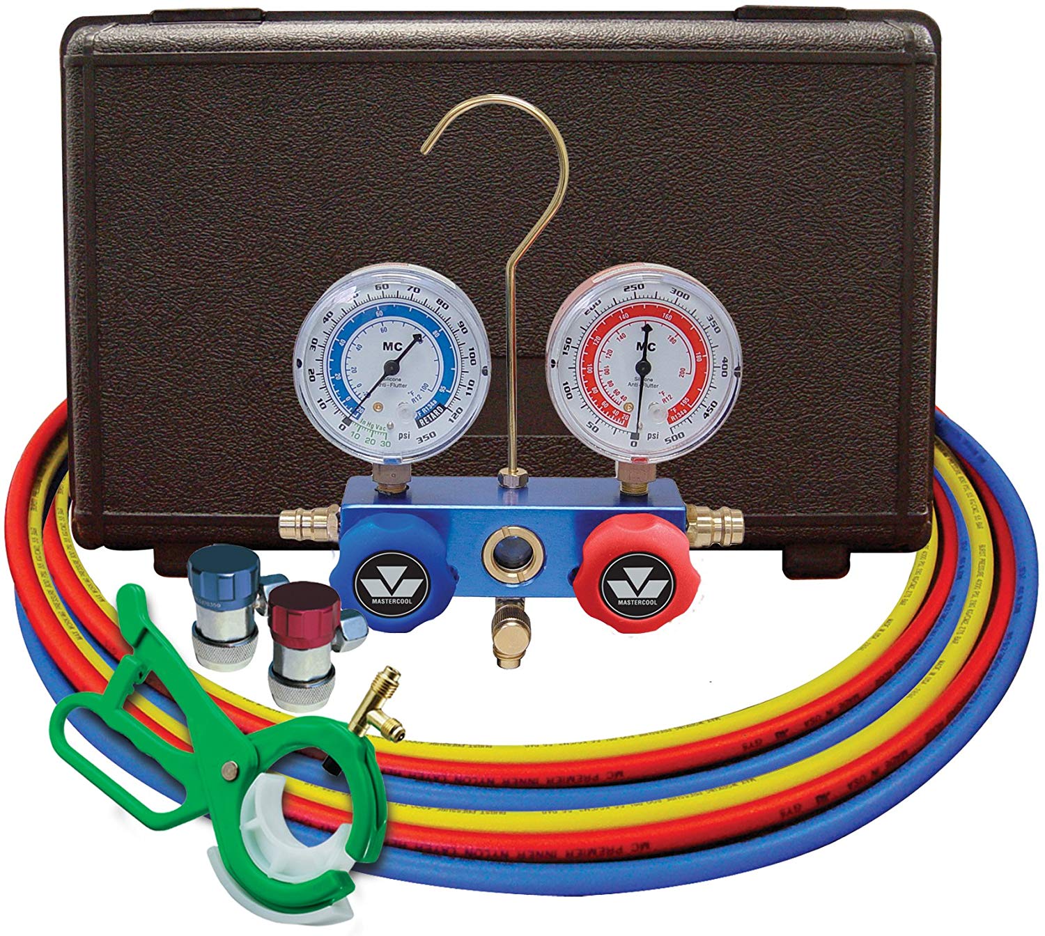MASTERCOOL (98661-PRO Blue R134A and R-12 Dual Manifold Gauge Set with –  MPR Tools  Equipment