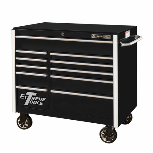 EXTREME TOOLS RX412511RCBK RX Series 41" 11-Drawer Roller Cabinet - Black - MPR Tools & Equipment