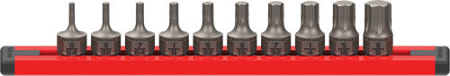 GripEdge DDHAS10S 10-Pc 1/4" Drive SAE RPT Hex Dual Action Stubby Driver Set, 5/64"-3/8" - MPR Tools & Equipment