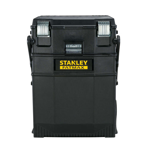 Stanley Tools 020800R FATMAX 4-in-1 Mobile Work Station - front view closed with metal latches