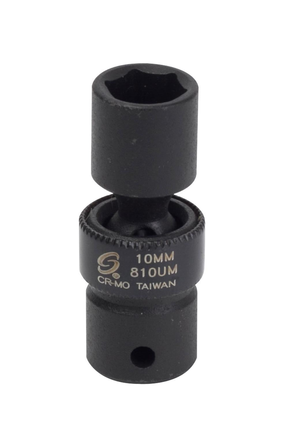 Sunex Tools 810UM 1/4 in. Drive 10mm 6-Point Universal Impact Socket in black CR-MO steel with black phosphate finish