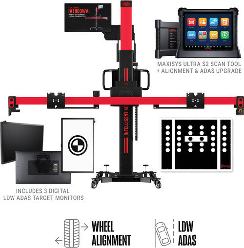 Autel IA1000LDWTDT IA1000 Alignment and ADAS Calibration System Frame with Physical/Digital LDW Targets and Ultra S2 Tablet - MPR Tools & Equipment