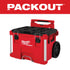 Milwaukee Tool 48-22-8427 PACKOUT Rolling Tool Box in red with collapsible handle and all-terrain wheels