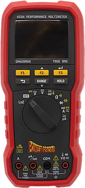 Power Probe DM600MAX High Performance Professional TRMS Multimeter, CAT III/1000V & CAT IV/600V - MPR Tools & Equipment