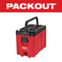 Milwaukee Tool 48-22-8422 PACKOUT Compact Tool Box in red and black with integrated top handle, front angle view