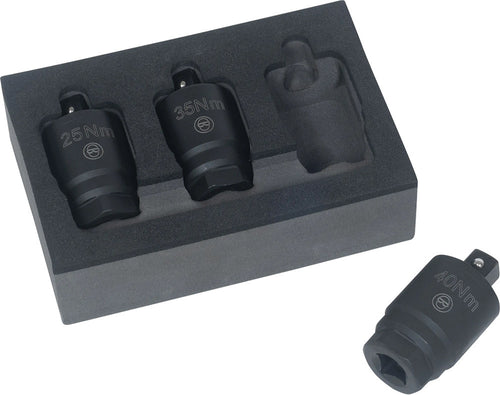 Lisle 60740 3-pc 3/8" Drive Torque Adapter Kit, 25Nm, 35Nm, 40Nm