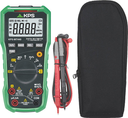 KPS MT440 Auto Range Digital Multimeter, 600V AC/DC, 10A AC/DC, Cat IV 600V - MPR Tools & Equipment