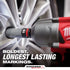 Milwaukee Tool SHOCKWAVE Lug Nut Socket in use on wheel - boldest and longest lasting stamped and ink-filled markings