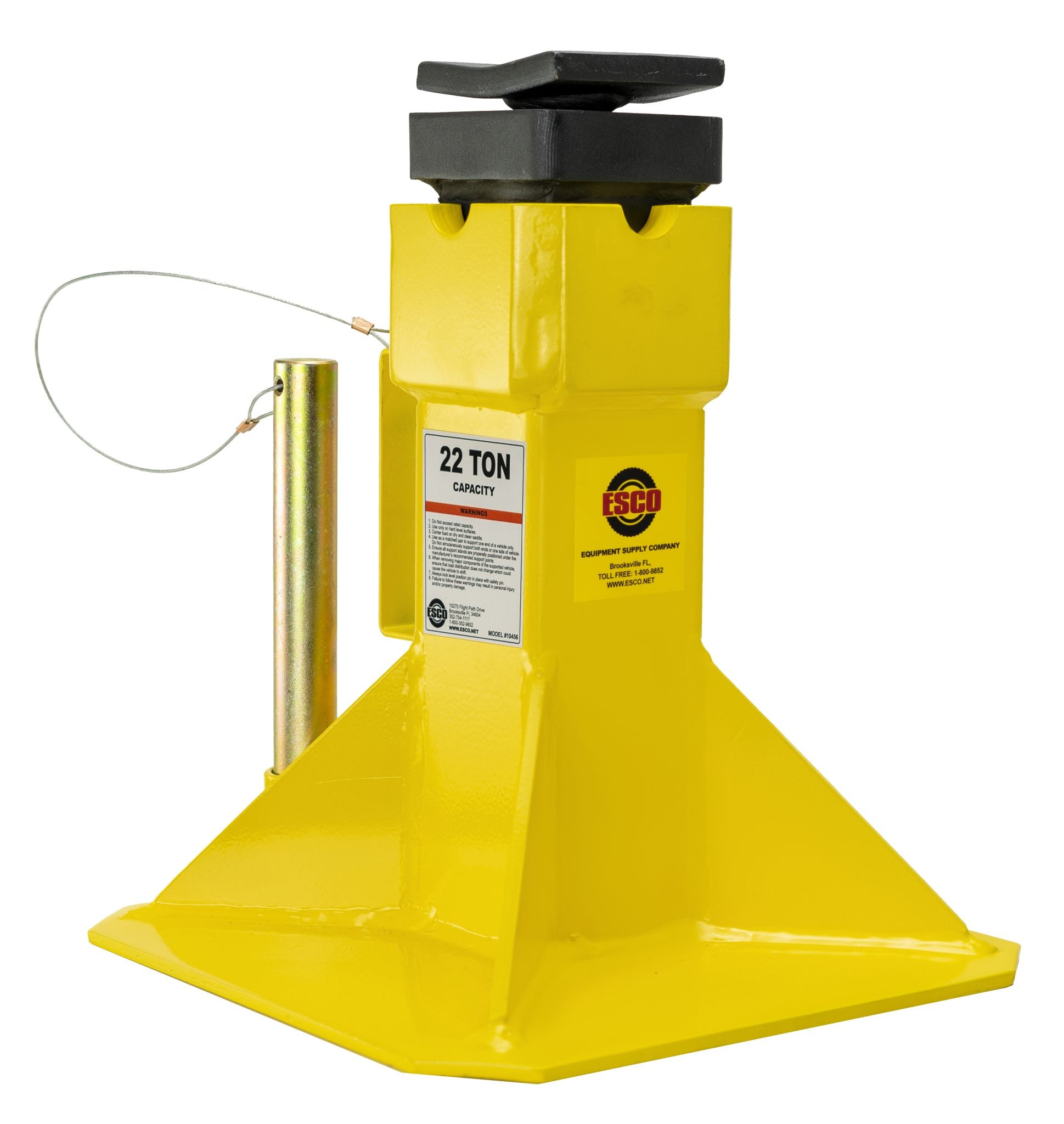 Esco 10456 Chandelles de 22 tonnes avec selle réglable de 5,1 cm (paire), 3 positions, hauteur : 15,5"/17,5"/20,5"