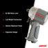 Aircat 1056-XL NITROCAT Impact Wrench - key features infographic: 85 dBA noise level, low weight construction, maximum power, ergonomic design