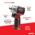 Aircat 1058-VXL feature callout diagram showing Patented Grip System, Muffler System, Trigger, AIRCAT Design, Through-bolt Motor Assembly, and Vibration Reduction Technology