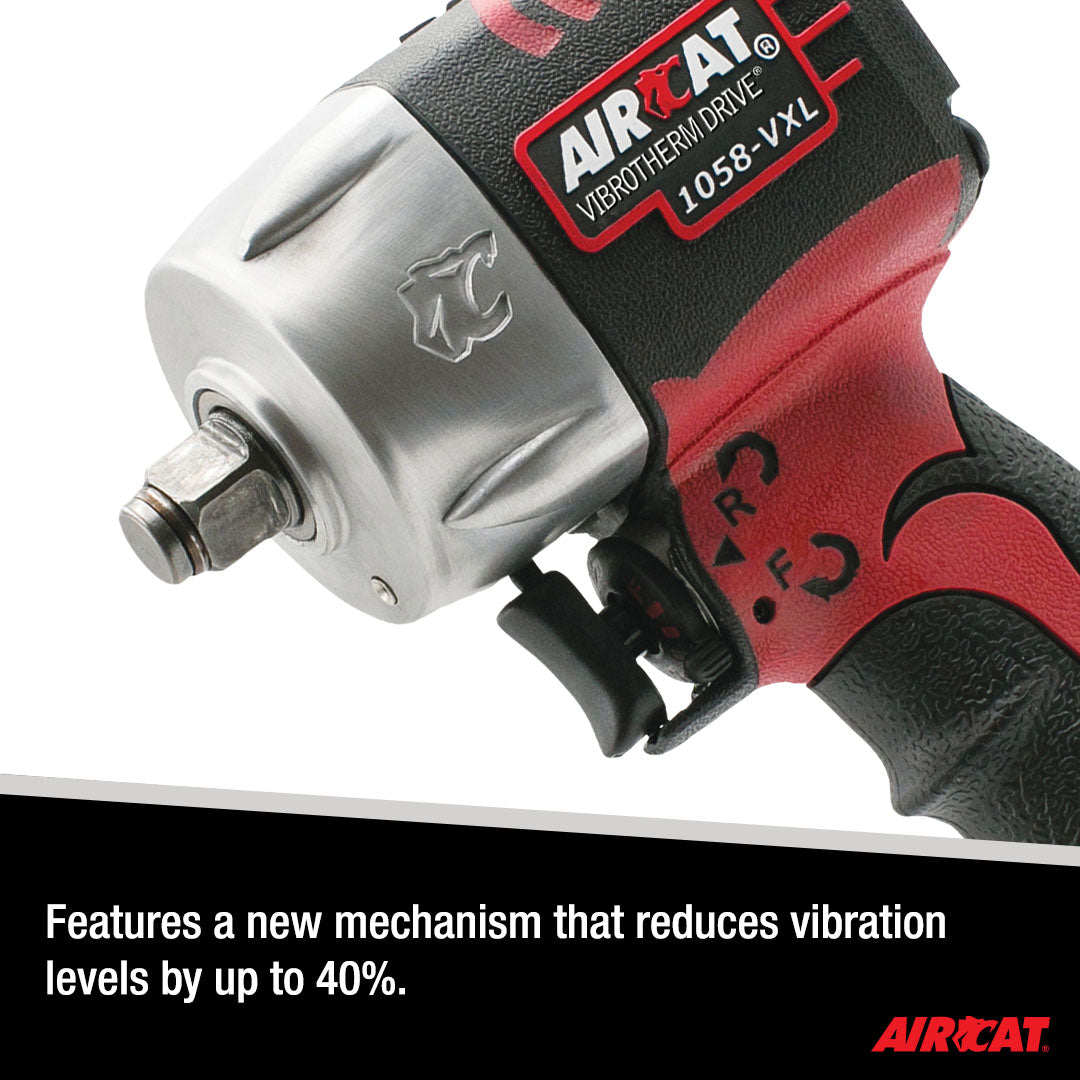 Aircat 1058-VXL close-up of impact mechanism highlighting vibration reduction up to 40%