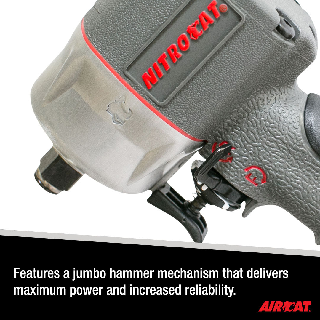 Aircat 1076-XL NITROCAT 3/8" Compact Impact Wrench - jumbo hammer mechanism close-up