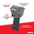 Aircat 1077-TH feature callout diagram showing jumbo hammer mechanism, aluminum alloy housing, trigger-mounted forward/reverse switch and power management dial