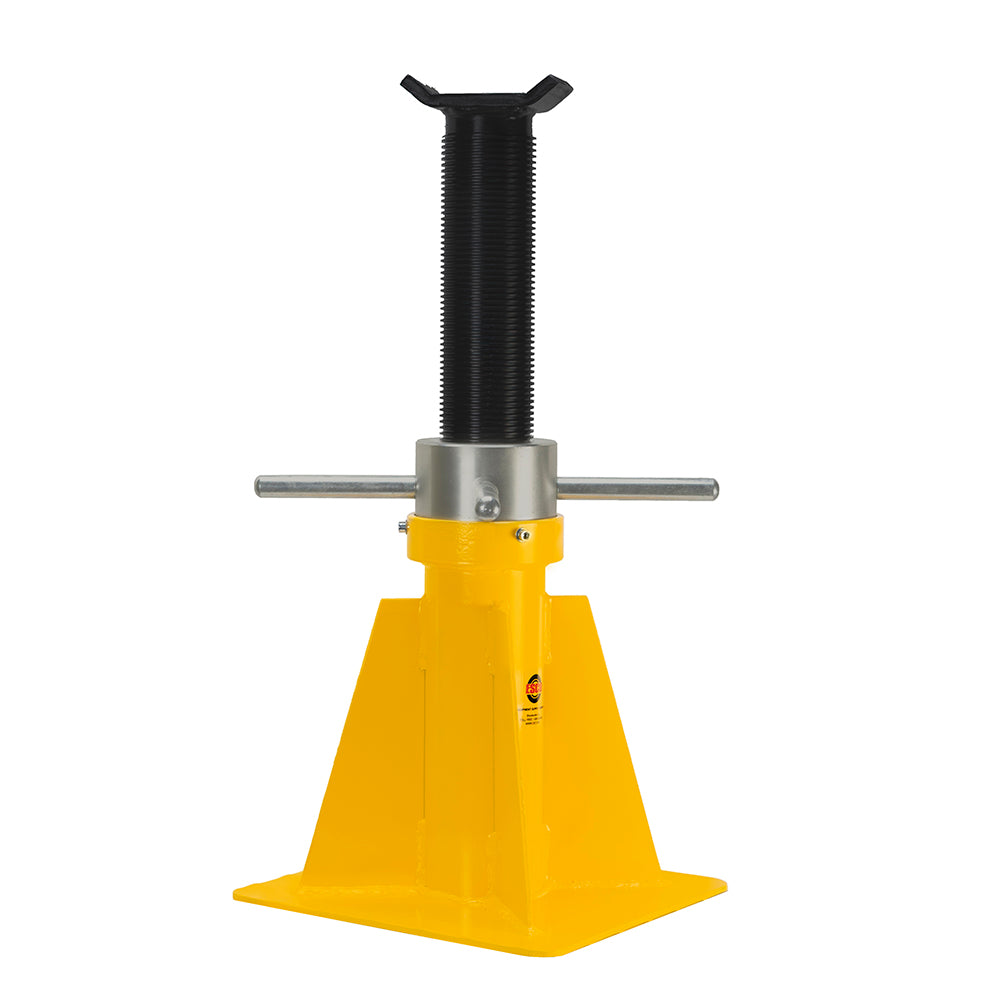 ESCO 10802 20-Ton Screw Style Short Jack Stand - side view at extended height