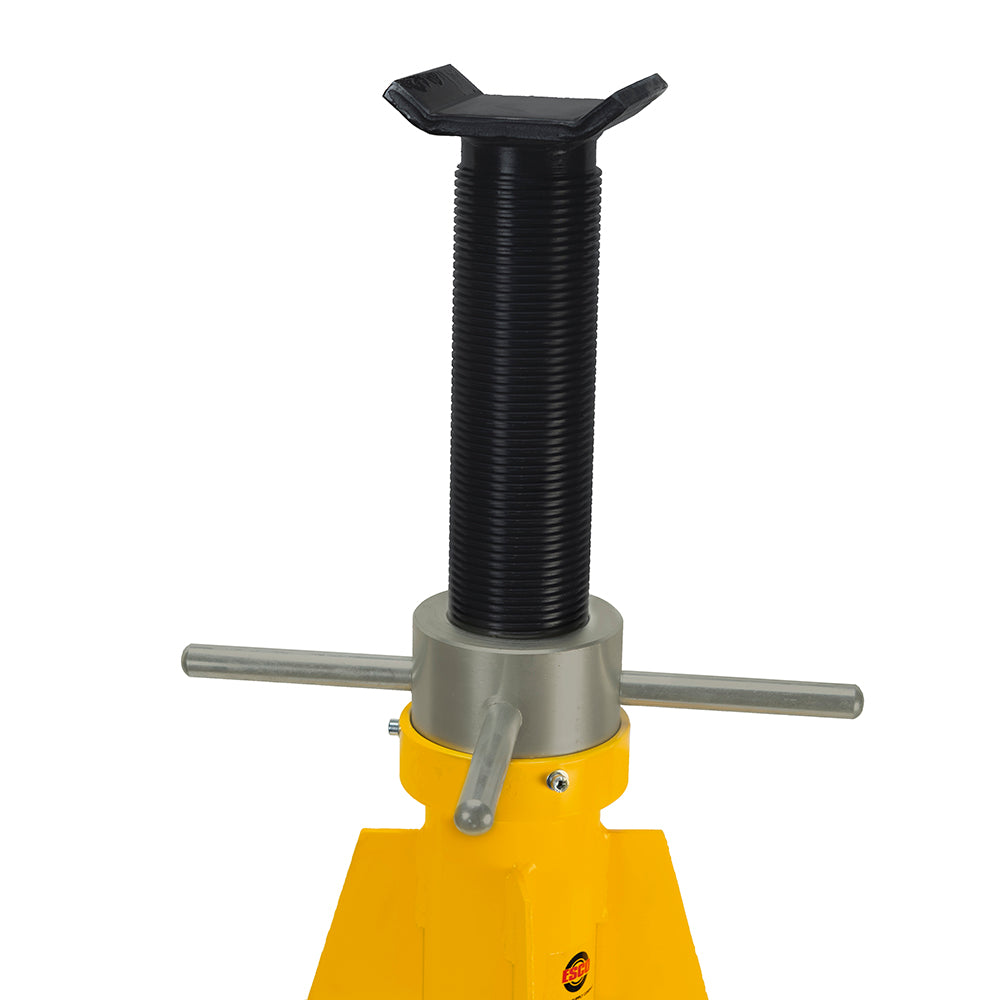 ESCO 10802 20-Ton Screw Style Short Jack Stand - close-up of threaded screw column and adjustment handle