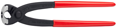 Knipex 10 99 I220 Ear Clamp Pliers full view with red plastic-coated handles