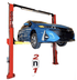 Coats 4TV21NSB1 2N1 Two-Post Vehicle Lift with blue Toyota car raised - side view with 2N1 logo