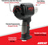 Aircat 1125 rear-angle feature callout showing flip lever forward/reverse switch, twin hammer, ergonomic handle, composite housing, and quiet tuned exhaust
