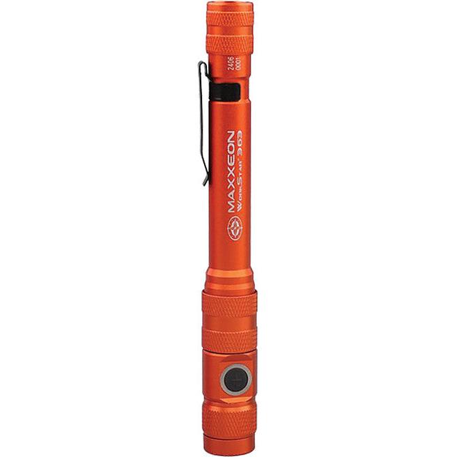 Maxxeon 00363 300 Lumens Workstar® 361 USB-C Rechargeable Led Zoom Penlight/Inspection Light (Orange) - MPR Tools & Equipment