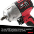 Aircat 1178-VXL 1/2 in Impact Wrench angled top view highlighting AIRCAT Vibrotherm Drive mechanism and vibration reduction technology