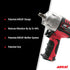 Aircat 1178-VXL 1/2 in Impact Wrench infographic listing patented AIRCAT design, vibration reduction up to 40%, muffler system, and patented grip