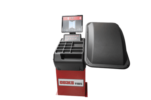 Coats 1185 Wheel Balancer front view with hood open