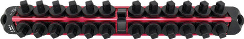 Astro Pneumatic 938VR V12 Locking Magnetic Socket Organizer in Red, 3/8" Drive, Stores 24 Sockets + 1 Ratchet - MPR Tools & Equipment