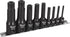 Titan Tools 49009 9-Pc 1/4", 3/8", 1/2" Dr. XZN Triple Square Impact Bit Socket Set On A Rail, M4-M10, MT14-MT18 - MPR Tools & Equipment