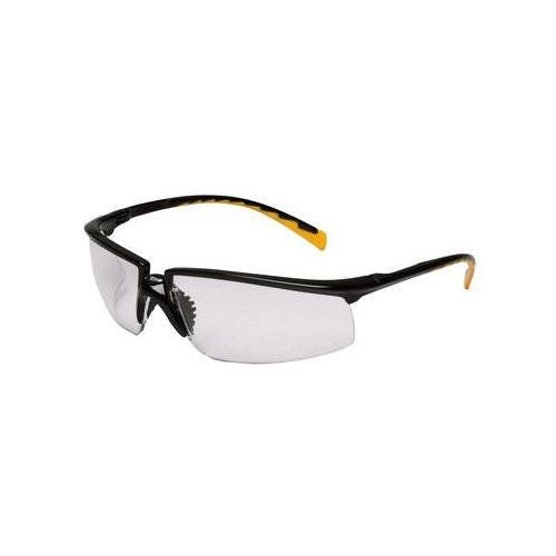3M 12264 Privo Black Frame Indoor/Outdoor Lens Safety Glasses with yellow temple tips