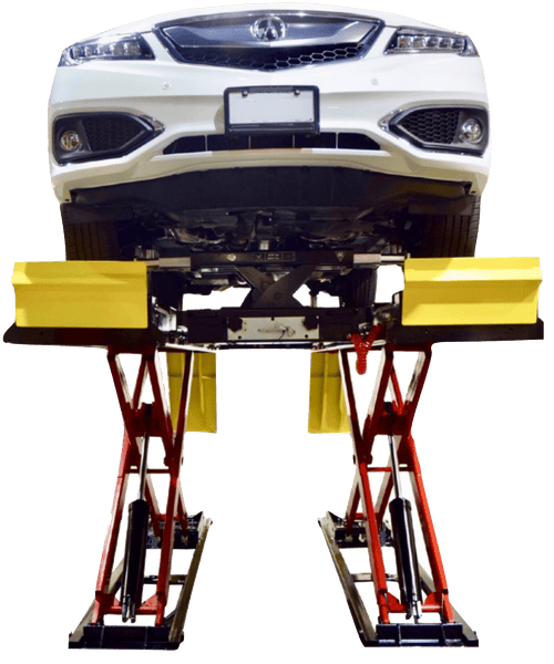 Coats 4TS12OSAR1 12K Alignment Scissor Lift front view with white Acura SUV elevated