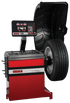 Coats 1300 2D Direct Drive Wheel Balancer with large tire mounted, front view