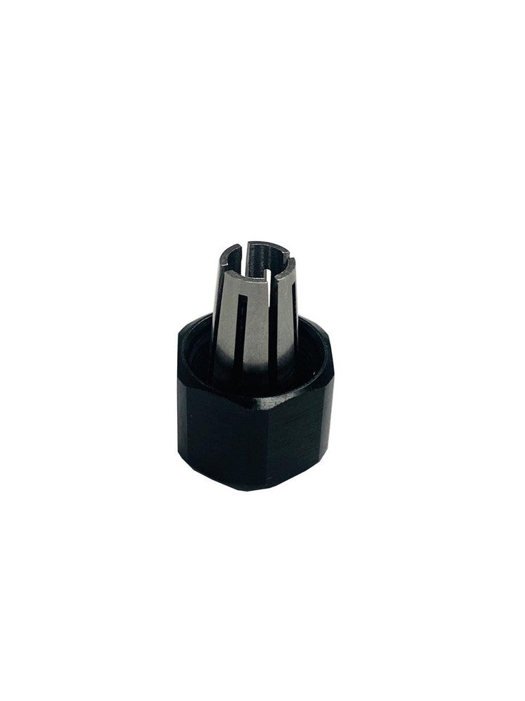 Milwaukee Tool 14-46-0166 1/4 in. Collet and Nut Kit - slotted steel collet with hex nut on white background
