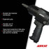 Aircat 1431-2 feature callout: twin hammer mechanism, ergonomic grip, 2" extended anvil, Ni-Cr-Mo alloy steel