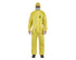 Ansell Microchem AlphaTec Yellow Chemical-Resistant Coverall Size Medium with attached hood, elastic wrists, and ankles