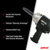 Aircat 1680A Impact Wrench feature infographic: Durable Twin Hammer Mechanism, Patented Silencing Technology, Patented AIRCAT Grip, Triple Heat Treated Alloy Steel Hammer Mechanism