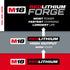 Milwaukee Tool M18 REDLITHIUM FORGE battery tier comparison chart showing Most Power, Fastest Charging, and Longest Life