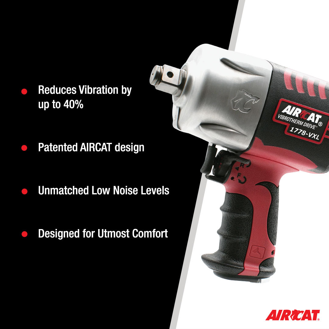 Aircat 1778-VXL feature highlights: reduces vibration up to 40%, patented AIRCAT design, low noise levels, designed for comfort