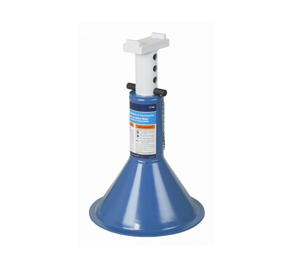 OTC Tools 1778B 12-Ton Capacity Low Profile Jack Stand with spun steel base and adjustable round tube post