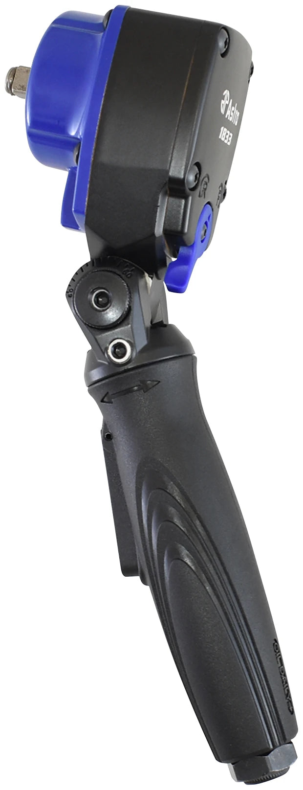 Astro Pneumatic 1833 3/8" Nano Flex-Head Angle Impact Wrench side profile view showing compact body and grip