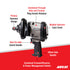 Aircat 1880-P-A feature diagram: pinless hammer, socket retainer, bolt-on side assist handle, and power management switch
