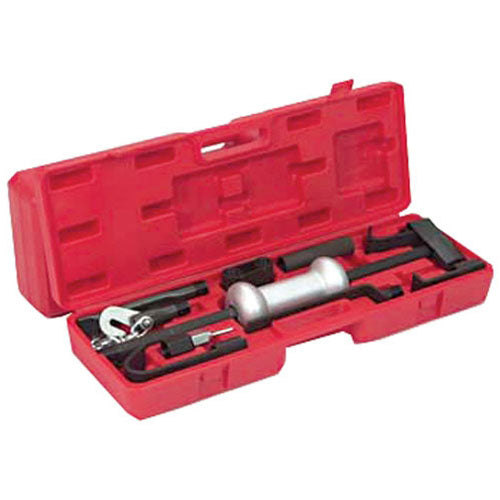 ATD Tools 5160 Muscle Max 10 lbs Heavy-Duty Dent Puller Set displayed in open red molded storage case with slide hammer and accessories