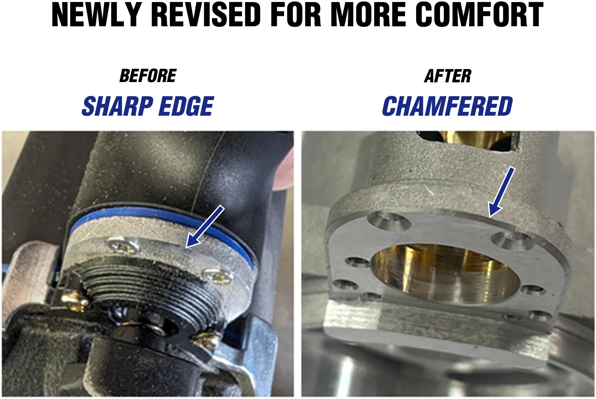 THOR G2 Impact Wrench trigger edge improvement - newly chamfered for more comfort comparison