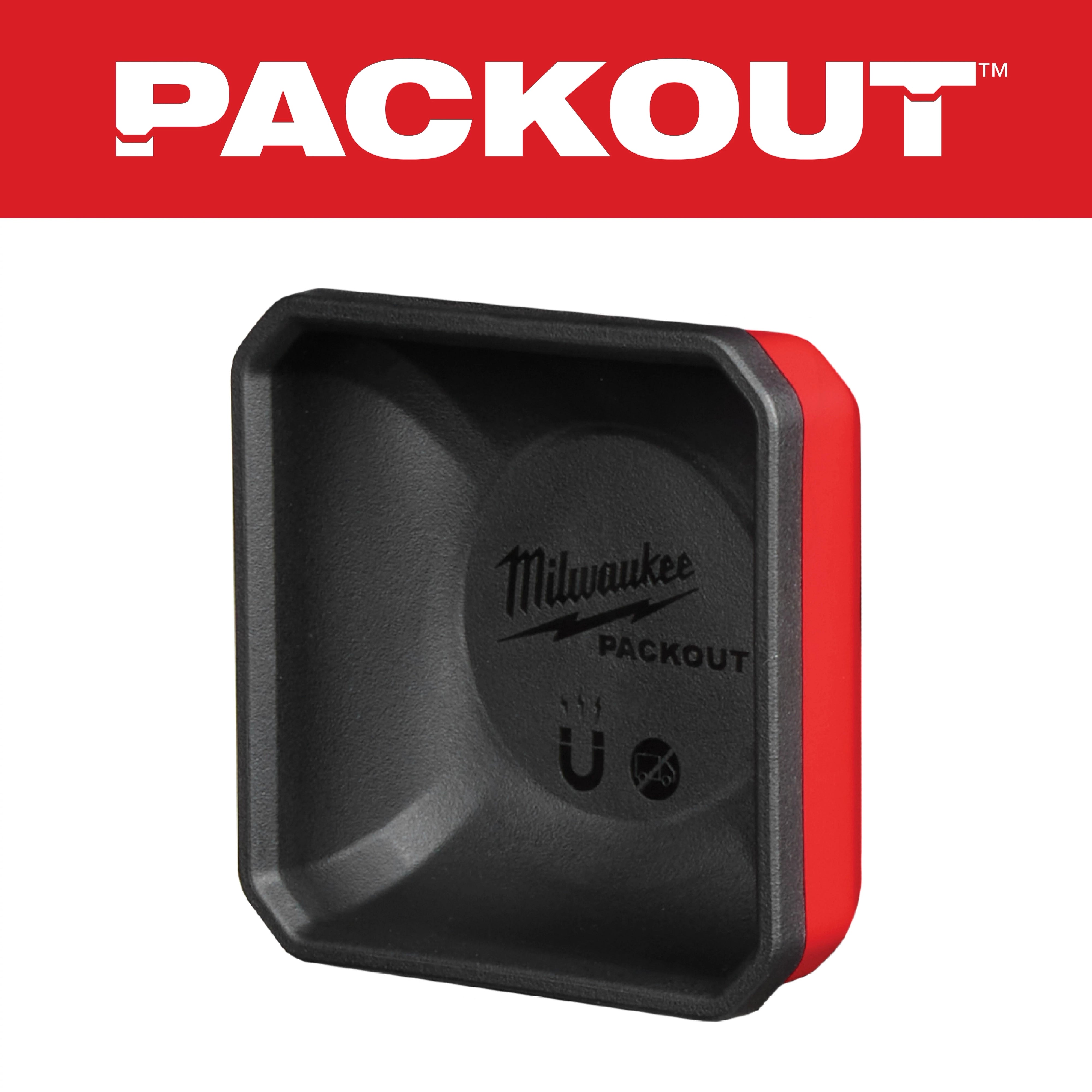 Milwaukee Tool 48-22-8070 PACKOUT Magnetic Bin for Organizer, red and black